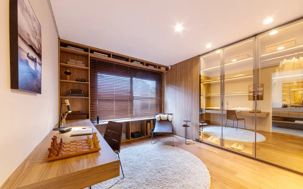 Sala íntima do apartamento decorado de 4 suítes do ESTHER Ibirapuera